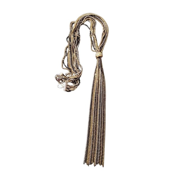 Charming Charlie Liquid Silver Waterfall Jeweled Necklace